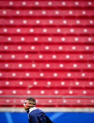 LEIPZIG - Kylian Mbappe during a training session of the France national football team at the Leipzig Stadium on June 20, 2024 in Leipzig, Germany. France is preparing for the group match at the European Football Championship in Germany against the Netherlands. ANP KOEN VAN WEEL UEFA EURO, EM, Europameisterschaft,Fussball 2024 Germany 2024 xVIxANPxSportx xxANPxIVx 501599354 originalFilename: 501599354.jpg