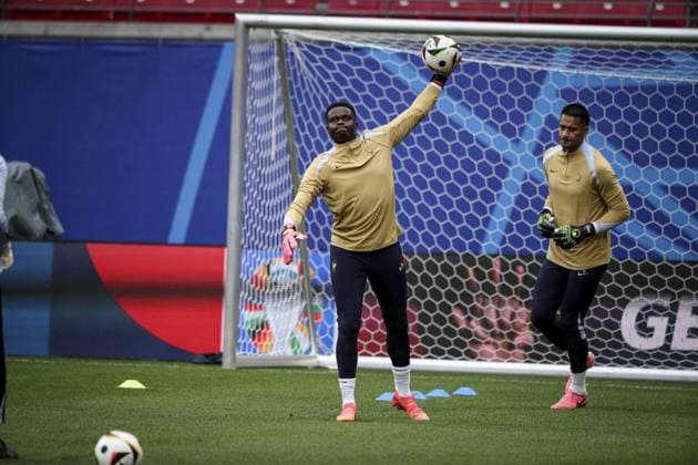 séance d entraînement MD-1 au stade de Leipzig, le 20 juin 2024, à la veille de leur match de football du groupe D de l UEFA EURO, EM, Europameisterschaft,Fussball 2024 contre les Pays-Bas. FOOTBALL : - UEFA Euro 2024 entraînement de l équipe de France. séance d entraînement MD-1 au stade de Leipzig, - 20 06 2024 ElyxandroCegarra Panoramic 