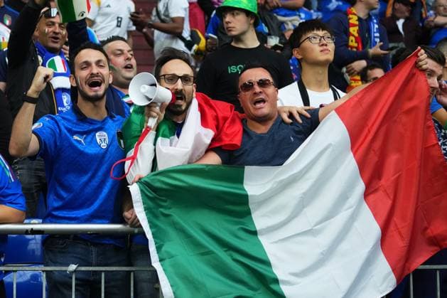 GER: Spain v Italy. UEFA EURO, EM, Europameisterschaft,Fussball 2024 Italia fans during the UEFA Euro 2024 match between Spain and Italy, Group B, date 2, played at Veltins-Arena stadium on June 20, 2024 in Gelsenkirchen, Germany. Contributor Copyright: xSergioxRuizx xPRESSINPHOTOx PS_240620_ESP_ITA_034
