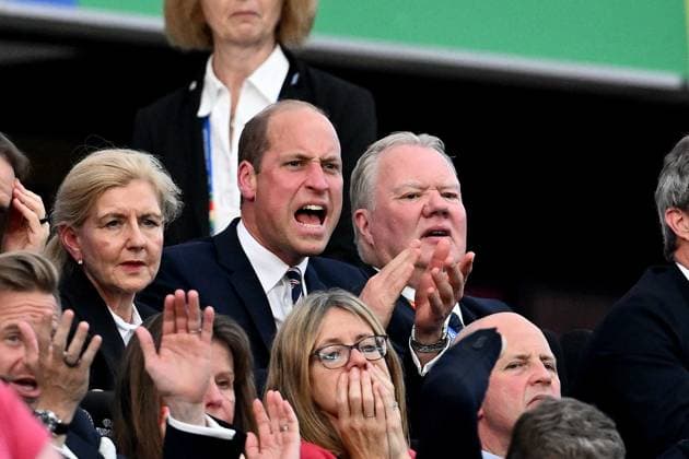 20 06 2024, xscotx, European Football Championship 2024, Denmark England, emspor, v l Prince William of Wales heir to the throne Frankfurt am Main
