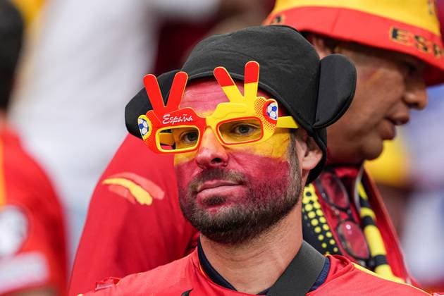 Gelsenkirchen, Germany, June 20th 2024: Fan of Spain inside the stadium during the UEFA EURO, EM, Europameisterschaft,Fussball 2024 Germany Group B football match between Spain and Italy at Arena AufSchalke in Gelsenkirchen, Germany. (Daniela Porcelli SPP)  Copyright: xDanielaxPorcellix xSPPx spp-en-DaPoSp-20240620-DSC00530