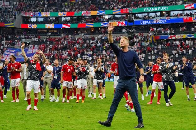 Denmark s head coach Kasper Hjulmand during the Euro 2024 soccer match between Denmark and England at the Frankfurt Arena , Frankfurt , Germany - Thursday 20 June 2024. - Soccer .  Copyright: xSpada LaPressex
