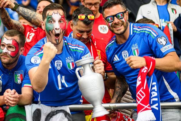 GELSENKIRCHEN, GERMANY - 20 JUNE, 2024: The football match of EURO 2024 Spain vs. Italy at Veltins Arena  Copyright: xVITALIIxKLIUIEVx