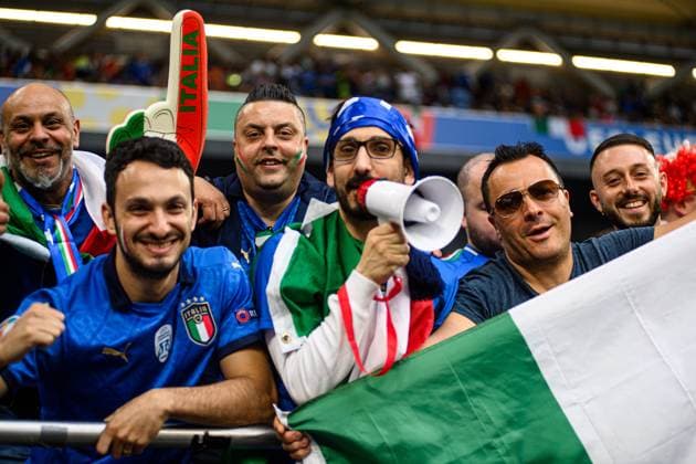 GELSENKIRCHEN, GERMANY - 20 JUNE, 2024: Fans. The football match of EURO 2024 Spain vs. Italy at Veltins Arena  Copyright: xVITALIIxKLIUIEVx