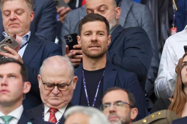 Xabi Alonso coach Bayer 04 Leverkusen stands on the tribune, UEFA EURO 2024 Group B, Spain vs Italy, Arena AufSchalke, 20 06 2024, Gelsenkirchen, Germany
