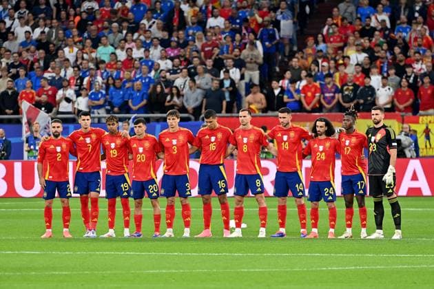 20 06 2024, xjrdrx, European Football Championship 2024, Spain Italy emspor, v l The Spanish team before kick-off DFL DFB REGULATIONS PROHIBIT ANY USE OF PHOTOGRAPHS as IMAGE SEQUENCES and or QUASI VIDEO Gelsenkirchen
