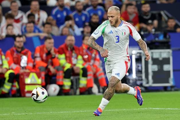 Gelsenkirchen, Germany 20.06.2024: Federico Dimarco of Italy during the UEFA EURO, EM, Europameisterschaft,Fussball 2024 group stage B football match between Spain vs Italy at Veltins Arena stadium in Gelsenkirchen.  Copyright: xx xx IPA_Agency_IPA47319826