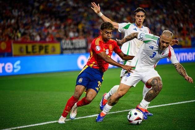 GELSENKIRCHEN, GERMANY - 20 JUNE, 2024: Lamine Yamal, The football match of EURO 2024 Spain vs. Italy at Veltins Arena  Copyright: xVITALIIxKLIUIEVx