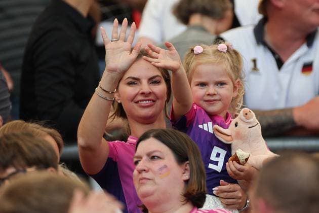 Euro 2024 Germany Hungary on 19 06 2024 in the Stuttgart Arena in Stuttgart Lisa Füllkrug Fuellkrug with daughter Wife of Niclas Füllkrug Fuellkrug Germany 9 MH