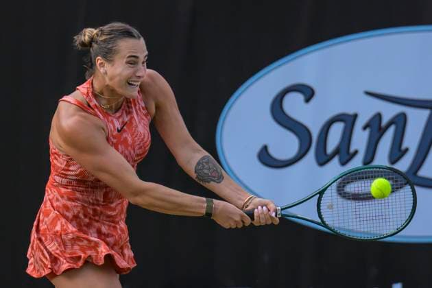 GER, Berlin, ecotrans Ladies Open 2024, WTA 500, at Steffi Graf Stadium Berlin, LTTC Rot Weiss e V , Aryna Sabalenka during her match against Daria Kasatkina, 20 06 2024, Copyright: HMBxMedia UwexKoch