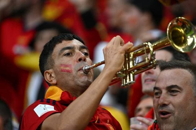 Spanish fan with trumpet 20 06 2024, European Football Championship 2024, Preliminary round, 2 Matchday Spain Italy 1 0 Gelsenkirchen Veltins Arena Nordrhein Westfalen Germany Team2