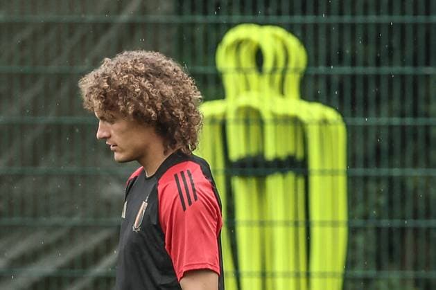 Belgium s Wout Faes pictured during a training session of Belgian national soccer team Red Devils, Friday 21 June 2024 in Cologne, Germany, during the UEFA EURO, EM, Europameisterschaft,Fussball 2024 European Soccer Championships. The Red Devils play in Group E at the Euro 2024 European Championships in Germany. BRUNOxFAHY  x94977193x