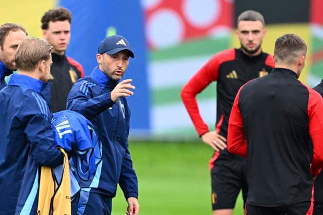 Belgium Media Activities - UEFA EURO, EM, Europameisterschaft,Fussball 2024 21 06 2024 FREIBERG AM NECKA, GERMANY - JUNE 21 : Tedesco Domenico head coach of Belgium during a training session of the Belgian Red Devils at the UEFA EURO 2024 European Football Championship tournament on June 21, 2024 in Freiberg am Necka, Germany, 21 06 2024 Freiberg am Necka Germany  Copyright: xVincentxKalutx