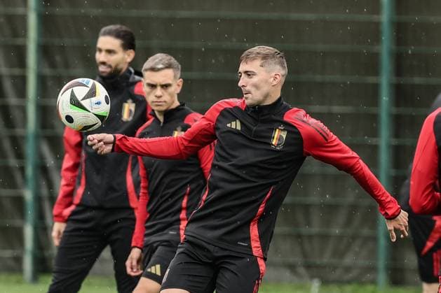 Belgium s Timothy Castagne pictured during a training session of Belgian national soccer team Red Devils, Friday 21 June 2024 in Freiberg, Germany, during the UEFA EURO, EM, Europameisterschaft,Fussball 2024 European Soccer Championships. The Red Devils play in Group E at the Euro 2024 European Championships in Germany. BRUNOxFAHY  x94978406x