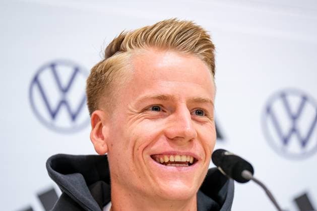 Chris Fuehrich Germany 11 laughing, GER, DFB, Press conference, Football mens national team Germany, UEFA European Football Championship 2024, Herzogenaurach 21 06 2024 GER, DFB, Press conference, Football mens national team Germany, UEFA European Football Championship 2024, Herzogenaurach 21 06 2024 Herzogenaurach Copyright: xEibner-Pressefoto FlorianxWieganx EP_FWD