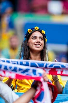 UEFA EURO 2024 Slovakia Ukraine 21 06 2024 Impressions fans in the stadium before kick-off UEFA EURO 2024 Slovakia Ukraine Arena Düsseldorf, Düsseldorf on 21 06 2024 Copyright: xBEAUTIFULxSPORTS Meuselx