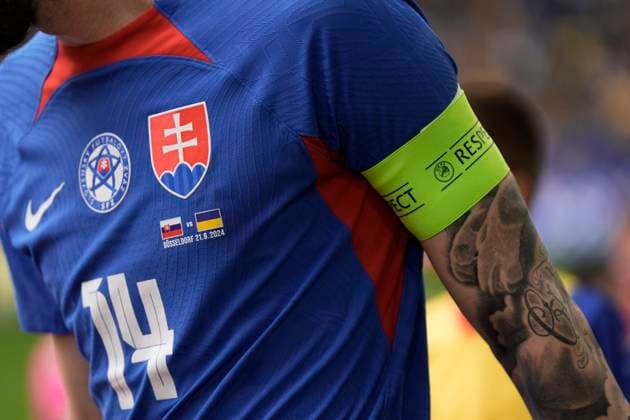 Slovakia t-shirt during the Euro 2024 soccer match between Slovakia and Ukraine at the Esprit Arena Stadion, Dusseldorf, Germany - friday 21 , June , 2024. - Soccer .  Copyright: xFabioxFerrari LaPressex