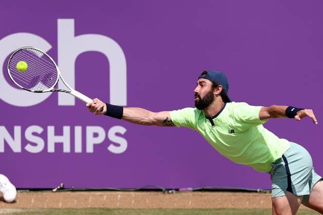 21st June 2024; Cinch Championships, Queens Club, West Kensington, London, England: Cinch Championships Queens Club, Day 5; Jordan Thompson (AUS) in action during his mens quarterfinal match against Taylor Fritz (USA)  ActionPlus12657713 ShaunxBrooks