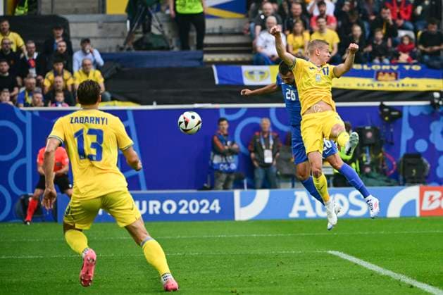 Goal for 1 0 by Ivan Schranz 26 Slovakia , Slovakia v Ukraine, Soccer, UEFA Euro 2024, Group stage, Matchday 2, 21 06 2024 Düsseldorf Nordrhein Westfalen Germany Copyright: xkolbert-press MarcxNiemeyerx