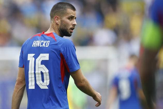 DUSSELDORF, Dusseldorf Arena , 21-06-2024 , European Football Championship Euro2024, Group stage match no.21 between Slovakia and Ukraine, Slovakia player David Hancko Slovakia - Ukraine  x25551160x Copyright: