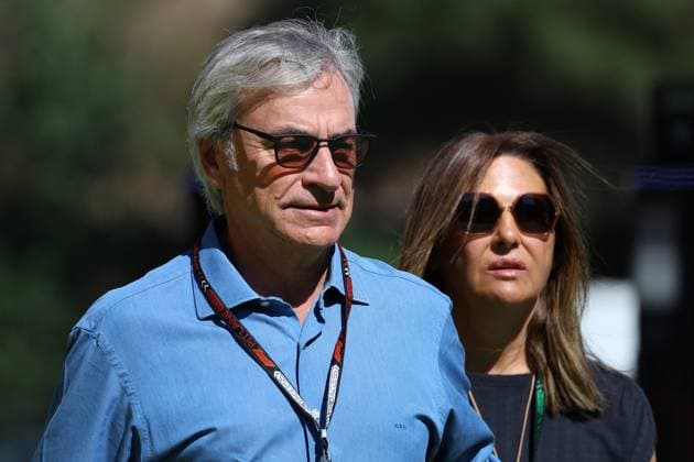 21 06 2024, xrarjax, Motorsport FIA Formula 1, Spanish Grand Prix emspor, v l Carlos Sainz Senior sr with his wife Reyes Vazquez de Castro DFL DFB REGULATIONS PROHIBIT ANY USE OF PHOTOGRAPHS as IMAGE SEQUENCES and or QUASI VIDEO Barcelona