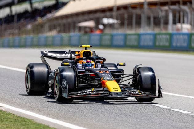 21st June 2024; Circuit de Barcelona-Catalunya, Barcelona, Spain; Formula 1 Spanish Grand Prix 2023; Free Practice Day; Sergio P& xe9;rez of the Red Bull Racing Team driving the RB20 during Free Practise session  ActionPlus12657736 PabloxGuillen