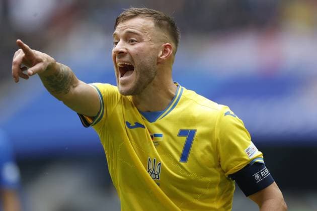 DUSSELDORF, Dusseldorf Arena , 21-06-2024 , European Football Championship Euro2024, Group stage match no.21 between Slovakia and Ukraine, Ukraine player Andrii Yarmolenko Slovakia - Ukraine  x25551263x Copyright: