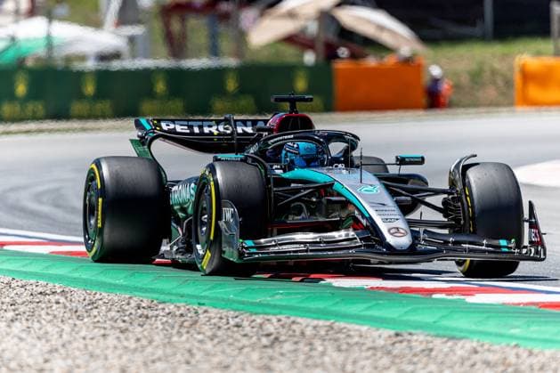 21st June 2024; Circuit de Barcelona-Catalunya, Barcelona, Spain; Formula 1 Spanish Grand Prix 2023; Free Practice Day; George Russell of the Mercedes AMG Petronas F1 Team driving the W15 during free practise session  ActionPlus12657779 PabloxGuillen