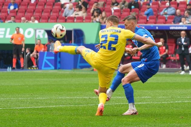 Mykola Matviyenko Ukraine, 22 clears Düsseldorf 21 06 2024 Ukraine vs Slovakia, EURO2024 M21, Group E, EM Arena Düsseldorf