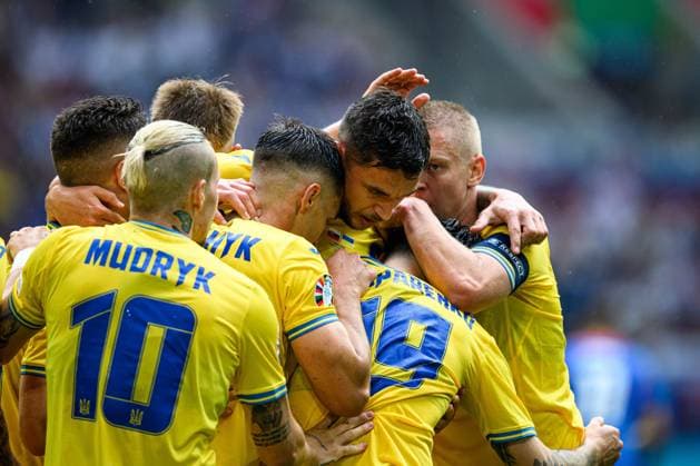 DUESSELDORF, GERMANY - 21 JUNE, 2024: The football match of EURO 2024 Slovakia vs. Ukraine at Duesseldorf  Copyright: xVITALIIxKLIUIEVx