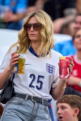 Adam Wharton, ENG 25 wife Melissa Reece in the group C stage match ENGLAND - DENMARK 1-1 of the UEFA European Championships 2024 on Jun 20, 2024 in Frankfurt, Germany.