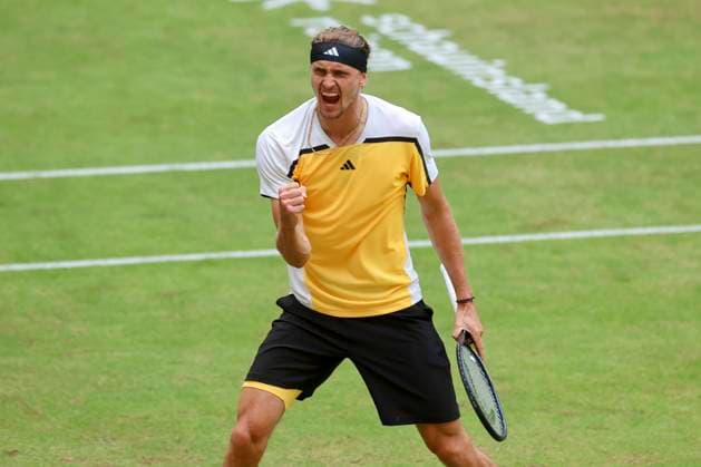 Alexander Zverev Germany cheers, TERRA WORTMANN Open 2024, Arthur Fils vs Alexander Zverev, Gerry Weber Stadium, 21 06 2024, Halle, Germany