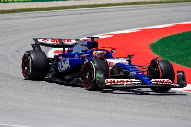 BARCELONA, SPAIN - JUNE 21: Daniel Ricciardo (3) of Australia and team Visa Cash App RB F1 Team navigates the track during FP1 practice on Friday at the Spanish Grand Prix F1 on June 21, 2024 at the Circuit De Catalunya in Barcelona, Spain. (Photo by Bob Kupbens Icon Sportswire) AUTO: JUN 21 F1 Spanish Grand Prix EDITORIAL USE ONLY Icon240621053