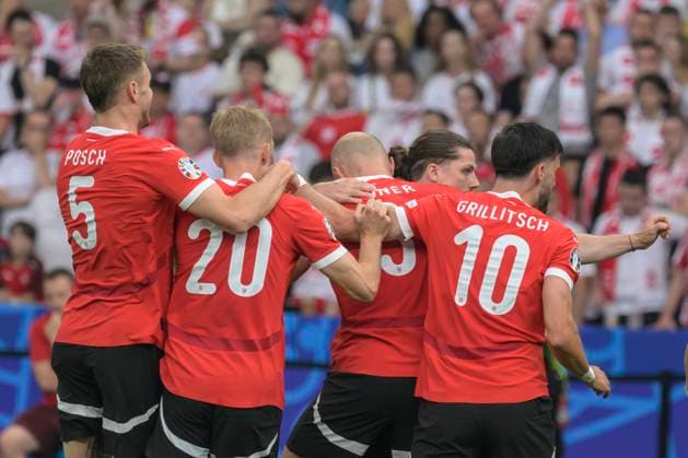 GER, Berlin, Football, Poland vs Austria, Group D, Group stage, UEFA EURO 2024, MD3, SP, Olympia Stadion Berlin, goal by Gernot Trauner Austria , to 0 1, goal, goal, cheer, goal celebration, joy, enthusiasm, celebrates, 21 06 2024, Copyright: HMBxMedia UwexKoch