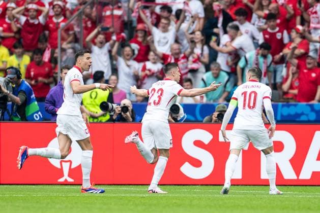 UEFA EURO 2024 Poland Austria 21 06 2024 Krzysztof Piatek Poland, 23 , Poland celebrating after scoring UEFA EURO 2024 Poland Austria Olympiastadion, Berlin 21 06 2024 Copyright: xBEAUTIFULxSPORTS Buriakovx