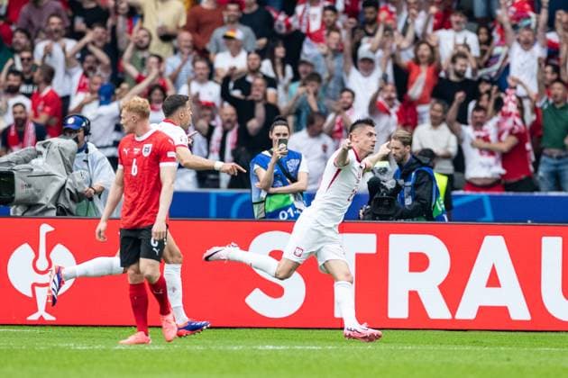 UEFA EURO 2024 Poland Austria 21 06 2024 Krzysztof Piatek Poland, 23 , Poland celebrating after scoring UEFA EURO 2024 Poland Austria Olympiastadion, Berlin 21 06 2024 Copyright: xBEAUTIFULxSPORTS Buriakovx