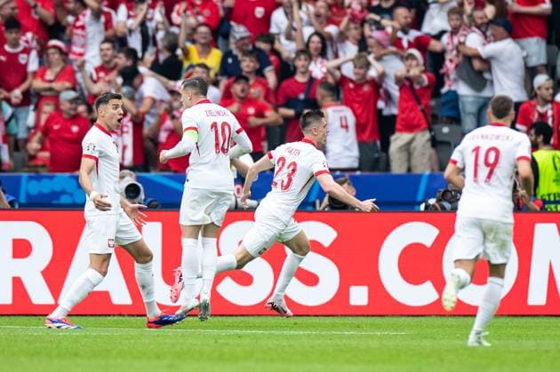 UEFA EURO 2024 Poland Austria 21 06 2024 Krzysztof Piatek Poland, 23 , Poland celebrating after scoring UEFA EURO 2024 Poland Austria Olympiastadion, Berlin 21 06 2024 Copyright: xBEAUTIFULxSPORTS Buriakovx