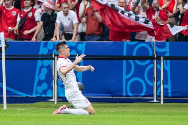 UEFA EURO 2024 Poland Austria 21 06 2024 Krzysztof Piatek Poland, 23 , Poland celebrating after scoring UEFA EURO 2024 Poland Austria Olympiastadion, Berlin 21 06 2024 Copyright: xBEAUTIFULxSPORTS Buriakovx