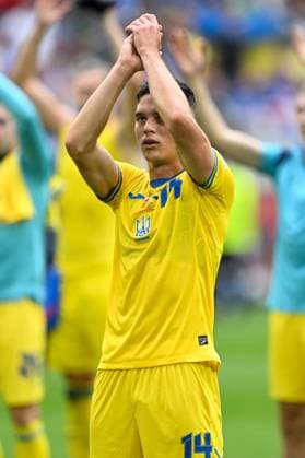 EM 2024 Slovakia Ukraine on 21 06 2024 in the Merkur Spiel Arena in Düsseldorf Georgiy Sudakov UKR celebrate after winning MT
