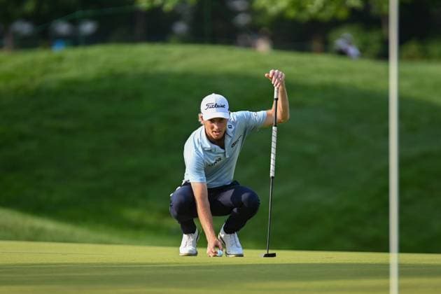 Friday June 21, 2024: Will Zalatoris lines up a putt on the 4th hole during the second round of the Travelers Golf Championship in Cromwell, Connecticut. CSM Cromwell USA - ZUMAc04_ 20240621_zma_c04_018 Copyright: xGregoryxVasilx