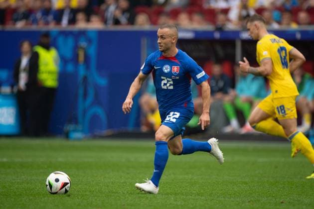 Stanislav LOBOTKA SVK action, individual action, group stage group E Slovakia SVK Ukraine UKR 1 2 on 21 06 2024 Arena Duesseldorf, Duesseldorf Arena, Football UEFA EURO 2024 GERMANY from 14 06 2024 14 07 2024 Â