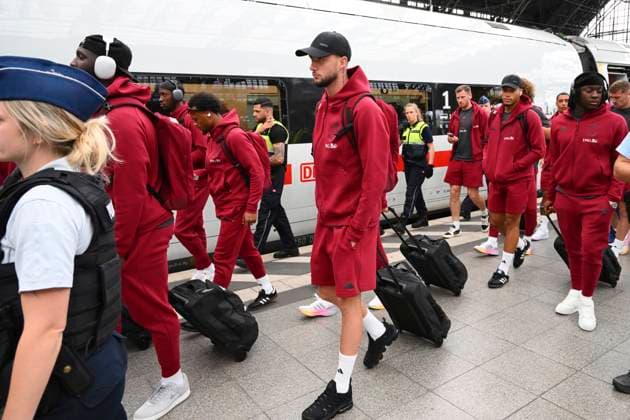 Belgium Media Activities - UEFA EURO, EM, Europameisterschaft,Fussball 2024 21 06 2024 COLOGNE, GERMANY - JUNE 21 : Debast Zeno defender of Belgium pictured during team arrival at the railway station ahead of the UEFA EURO 2024 European Football Championship tournament group E stage match between Belgium and Romania at Cologne Stadium on June 21, 2024 in Cologne, Germany, 21 06 2024 Cologne Germany  Copyright: xVincentxKalutx