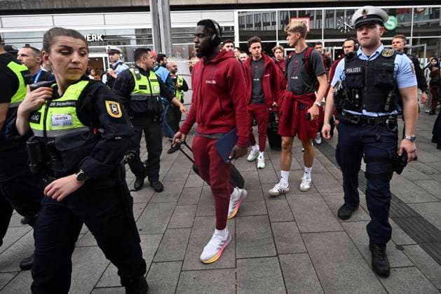 Belgium Media Activities - UEFA EURO, EM, Europameisterschaft,Fussball 2024 21 06 2024 COLOGNE, GERMANY - JUNE 21 : Mangala Orel midfielder of Belgium pictured during team arrival at the railway station ahead of the UEFA EURO 2024 European Football Championship tournament group E stage match between Belgium and Romania at Cologne Stadium on June 21, 2024 in Cologne, Germany, 21 06 2024 Cologne Germany  Copyright: xPeterxDexVoechtx