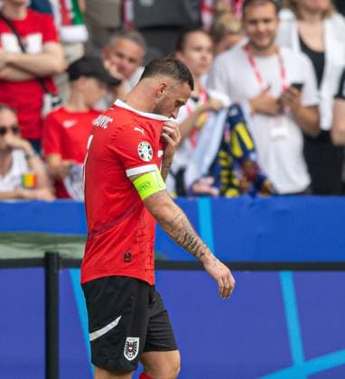 Football, Men, Season 2023 24, Euro 2024 Group D 2 Matchday in Berlin, Poland Austria, Marko Arnautovic Austria fights back tears after his goal for 1 3, 21 06 2024, Copyright: xSebastianxRäppold MatthiasxKochx