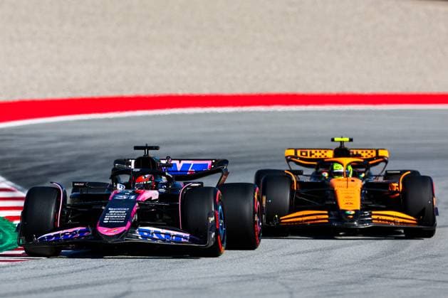 Esteban Ocon of France and Alpine F1 and Lando Norris of Great Britain and McLaren in action, Practice, F1 Grand Prix of Spain, Circuit de Barcelona Catalunya on June 21, 2024 in Barcelona, Spain Photo by Diogo Cardoso DeFodi Images Esteban Ocon of France and Alpine F1 and Lando Norris of Great Britain and McLaren in action on track, Practice, F1 Grand Prix of Spain, Circuit de Barcelona Catalunya on June 21, 2024 in Barcelona, Spain Photo by Diogo Cardoso DeFodi Images Defodi 645 f1spa20240621 3061 Defodi-645