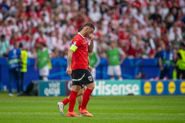 Football, Men, Season 2023 24, Euro 2024 Group D 2 Matchday in Berlin, Poland Austria, Marko Arnautovic Austria fights back tears after his goal for 1 3, 21 06 2024, Copyright: xSebastianxRäppold MatthiasxKochx