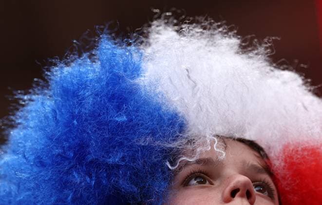 UEFA EURO, EM, Europameisterschaft,Fussball 2024 - Group D Netherlands vs France ANNA SZILAGYI EPA MAXPPP - epa11428865 Supporter of France cheers prior to the UEFA EURO 2024 Group D soccer match between Netherlands and France, in Leipzig, Germany, 21 June 2024. EPA-EFE ANNA SZILAGYI LEIPZIG Germany  Copyright: xEPA MAXPPPxANNAxSZILAGYIx 11428865 11428865
