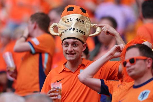 21 06 2024, European Football Championship, UEFA EURO 2024, Netherlands France, Group D, Stadion Leipzig, v l , Netherlands fan before the match Copyright: HMBxMedia