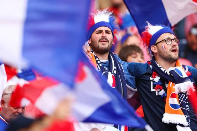 Netherlands v France: Group D - UEFA EURO, EM, Europameisterschaft,Fussball 2024 France fans inside the stadium before the UEFA EURO 2024 group stage match between Netherlands and France at Football Stadium Leipzig on June 21, 2024 in Leipzig, Germany. SanjinxStrukic PIXSELL