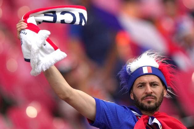 France supporters the Euro 2024 soccer match between Netherlands and France at the Leipzig Arena , Leipzig, Germany - Friday 21 June 2024. - Soccer .  Copyright: xSpada LaPressex
